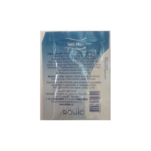 Crema protector solar  FPS 50+ en sachet de 5 ml